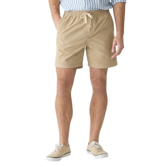 NWT J.Crew 6" Dock Shorts XS Khaki Slub Cotton Fair Trade Summer - Picture 1 of 7